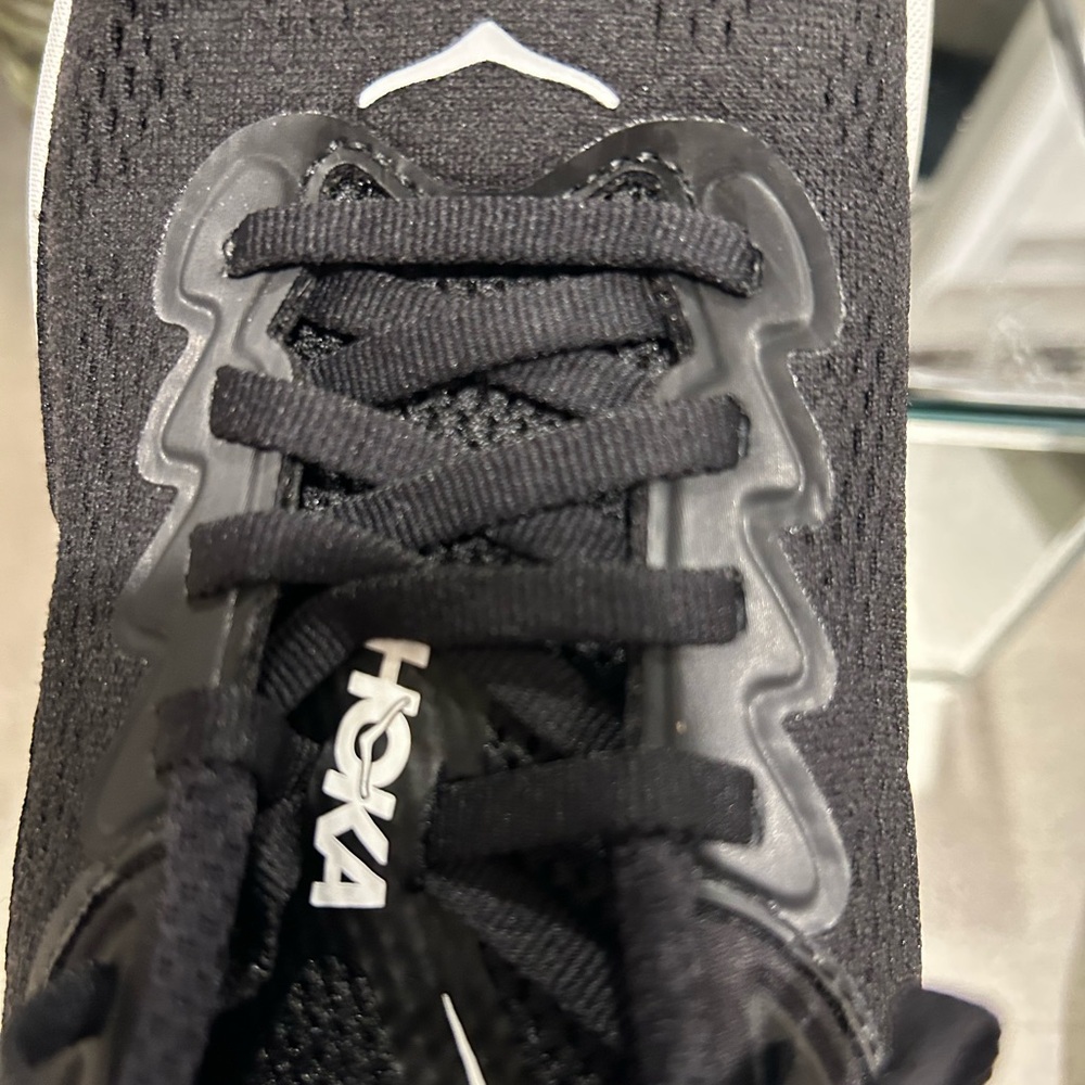Hoka Bondi 9 Women's Black & White Platform Running Sneakers - Picture 12 of 12